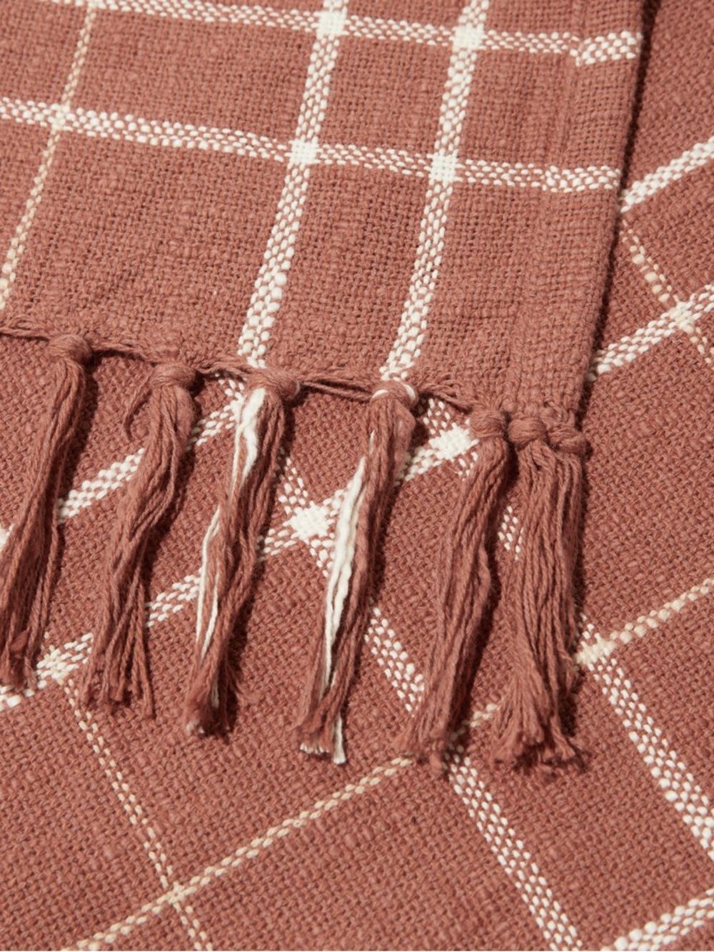 Little Korboose Woven Throw Blanket - Rust Plaid